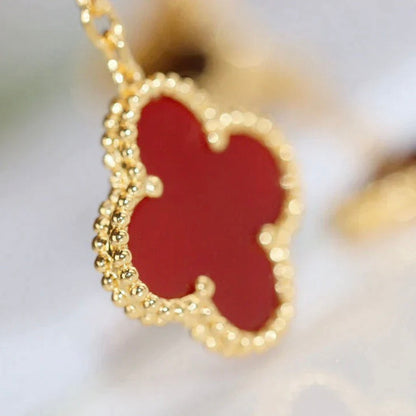 [Super CiCi ]CLOVER  2 MOTIF  TIGER EYE CARNELIAN EARRINGS