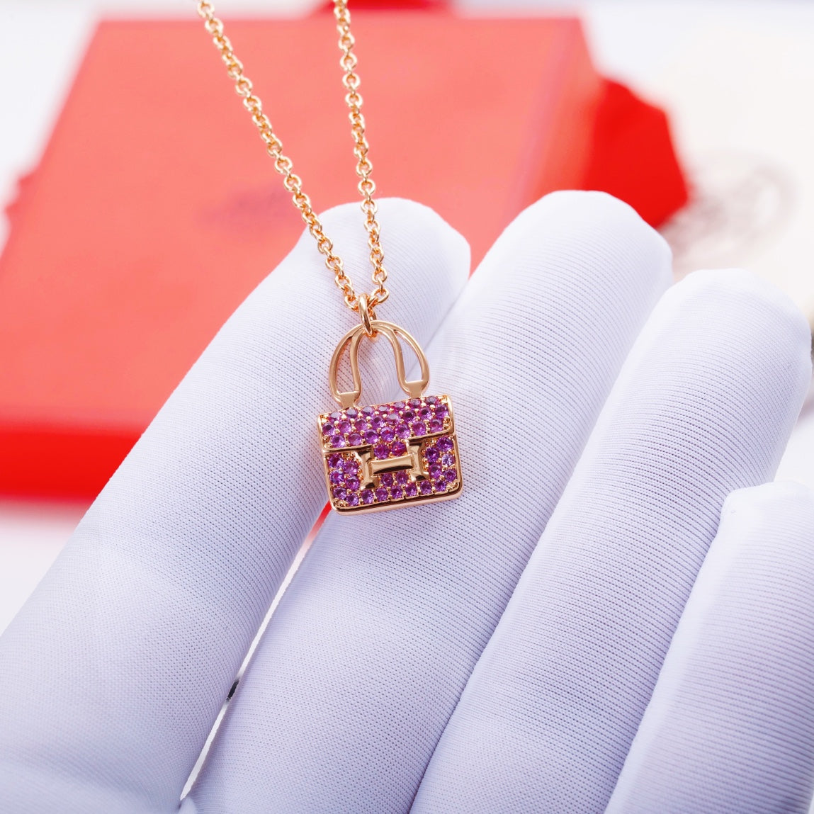 [Super CiCi ]CONSTANCE PEDANT PURPLE DIAMOND NECKLACE