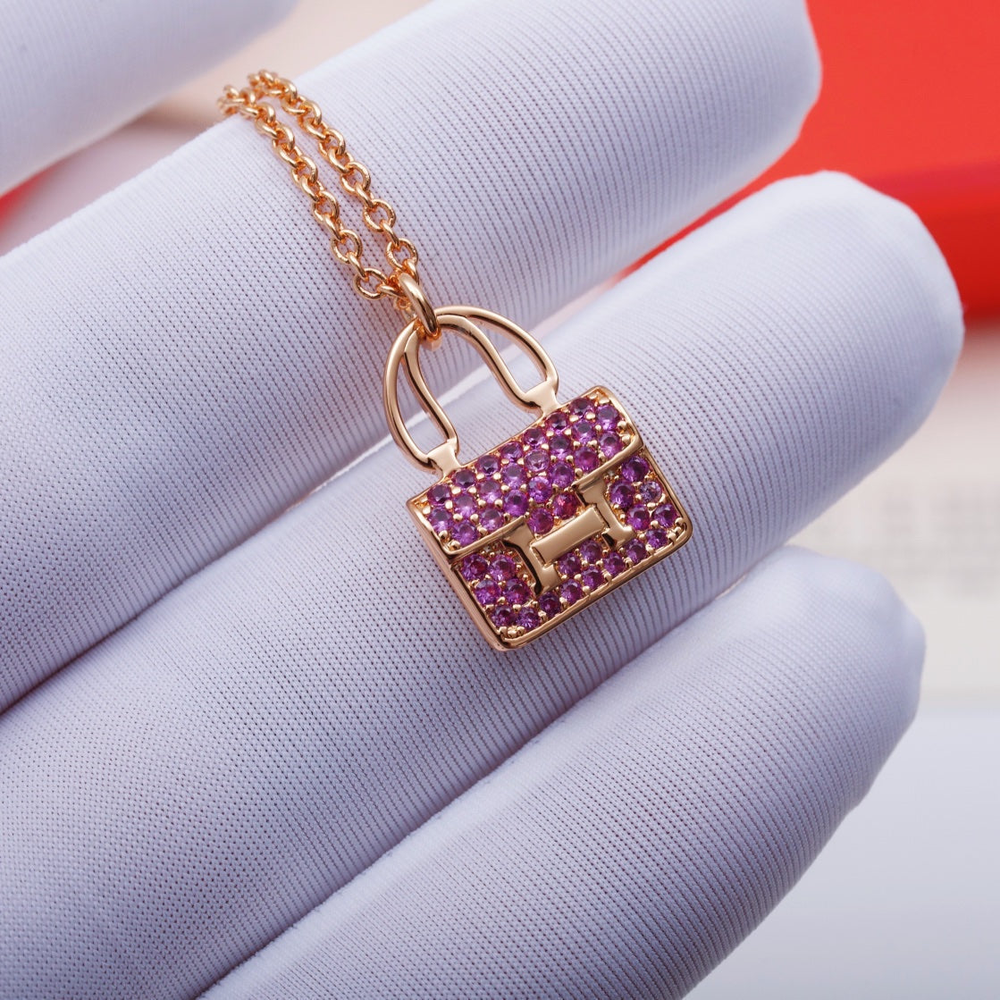 [Super CiCi ]CONSTANCE PEDANT PURPLE DIAMOND NECKLACE