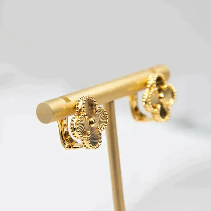 [Super CiCi ]CLOVER MEDIUM 1 MOTIFS LASER EARRINGS