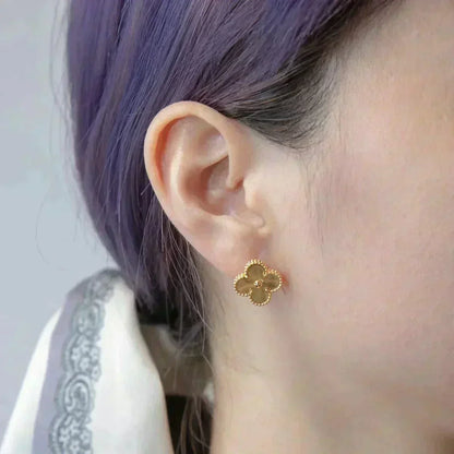 [Super CiCi ]CLOVER MEDIUM 1 MOTIFS LASER EARRINGS