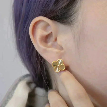 [Super CiCi ]CLOVER MEDIUM 1 MOTIFS LASER EARRINGS