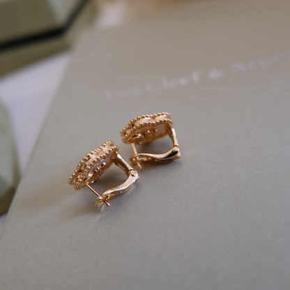 [Super CiCi ]LUCKY PINK GOLD WHITE MOP EARRINGS