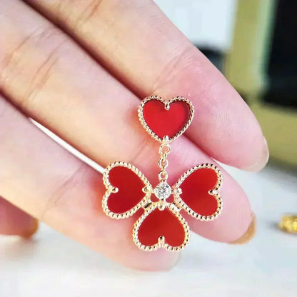 [Super CiCi ]SWEET CLOVER CARNELIAN EARRINGS