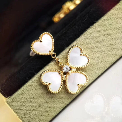 [Super CiCi ]CLOVER SWEET WHITE MOP EARRINGS