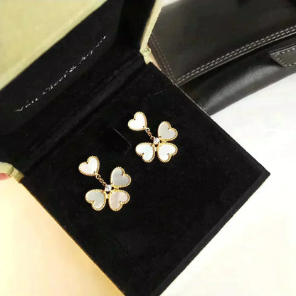 [Super CiCi ]CLOVER SWEET WHITE MOP EARRINGS