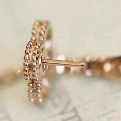 [Super CiCi ]CLOVER MEDIUM 1 MOTIFS FUll DIAMOND EARRINGS