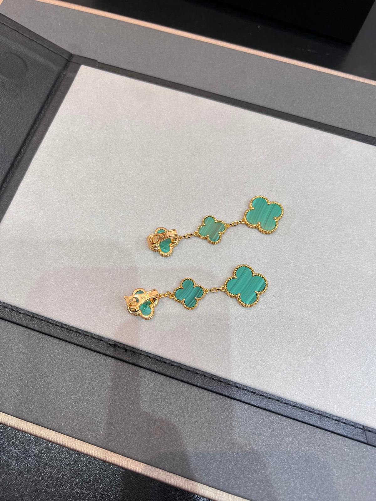 [Super CiCi ]CLOVER MALACHITE 3 MOTIFS GOLD