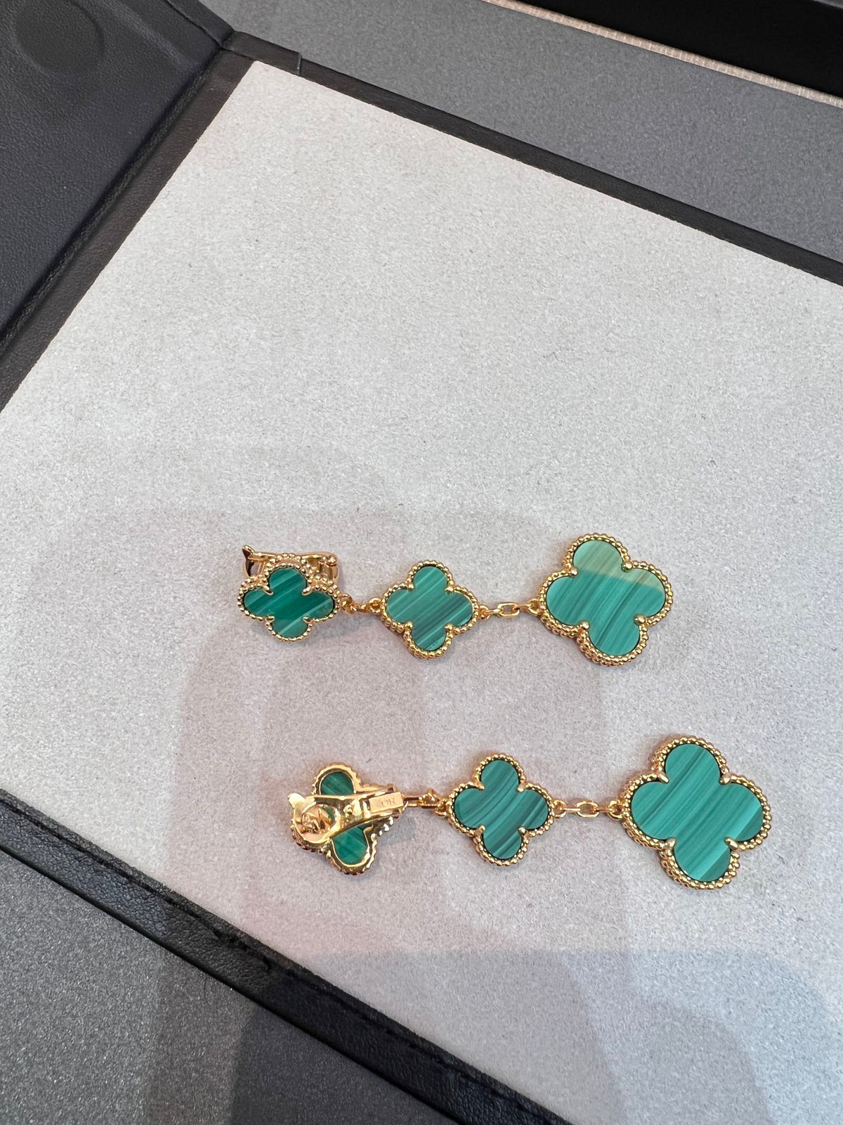 [Super CiCi ]CLOVER MALACHITE 3 MOTIFS GOLD