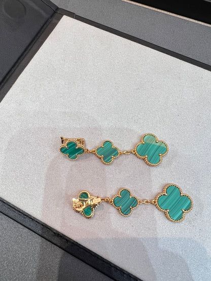 [Super CiCi ]CLOVER MALACHITE 3 MOTIFS GOLD