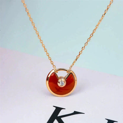 [Super CiCi ]AMULETTE GOLD CARNELIAN ONYX NECKLACE