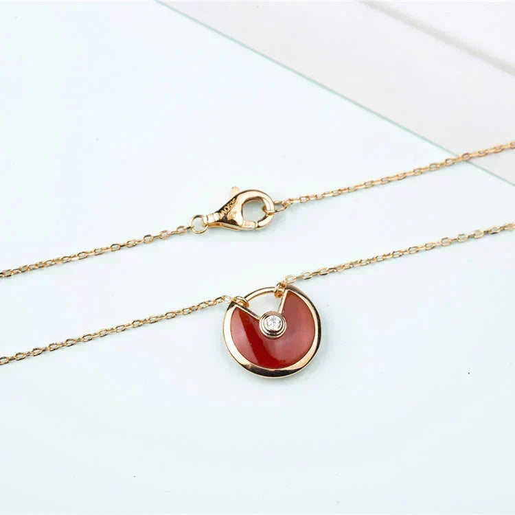 [Super CiCi ]AMULETTE GOLD CARNELIAN ONYX NECKLACE