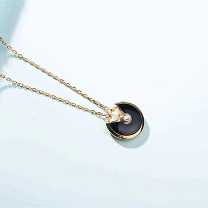 [Super CiCi ]AMULETTE GOLD CARNELIAN ONYX NECKLACE