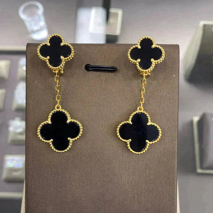 [Super CiCi ]CLOVER 2 MOTIFS  EARRINGS (MULTIPLE CHOICESC