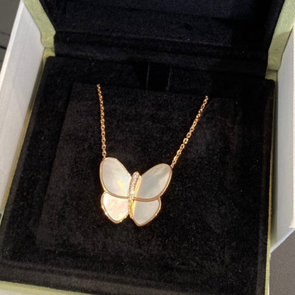 [Super CiCi ]BUTTERFLY GOLD MOP DIAMOND NECKLACE