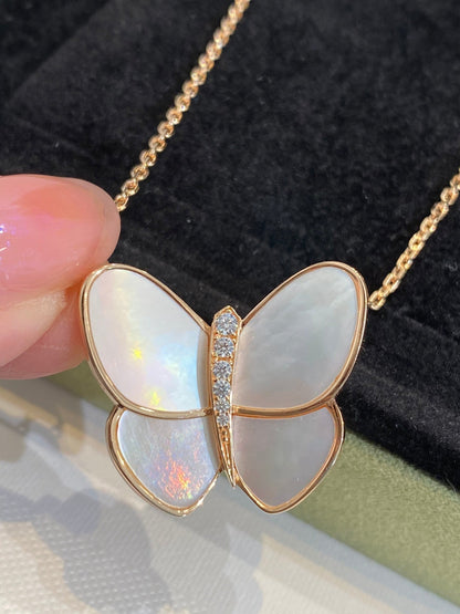 [Super CiCi ]BUTTERFLY GOLD MOP DIAMOND NECKLACE