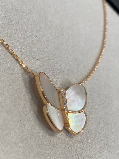[Super CiCi ]BUTTERFLY GOLD MOP DIAMOND NECKLACE