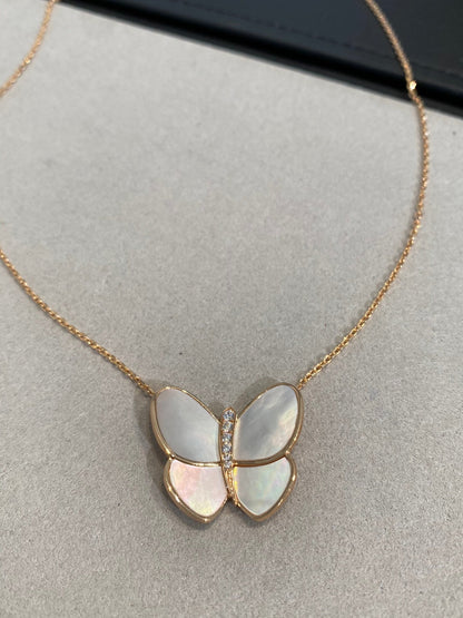 [Super CiCi ]BUTTERFLY GOLD MOP DIAMOND NECKLACE