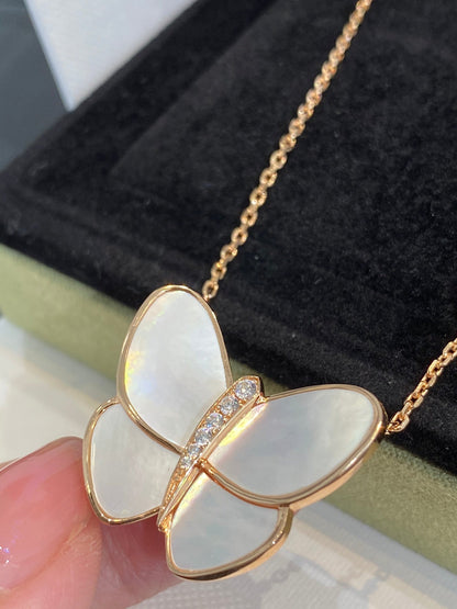 [Super CiCi ]BUTTERFLY GOLD MOP DIAMOND NECKLACE