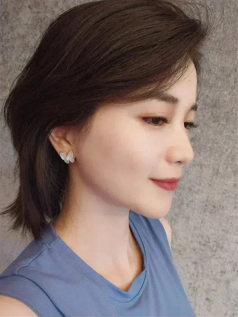 [Super CiCi ]BUTTERFLY MOP DIAMOND EARRINGS