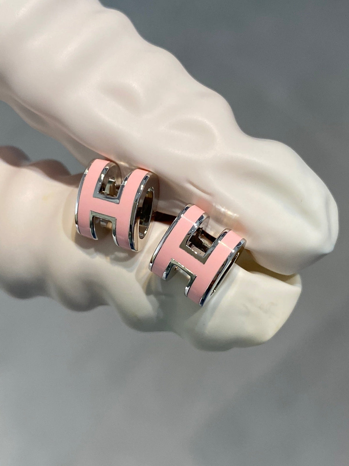 [Super CiCi ]MINI POP H SILVER EARRINGS PINK