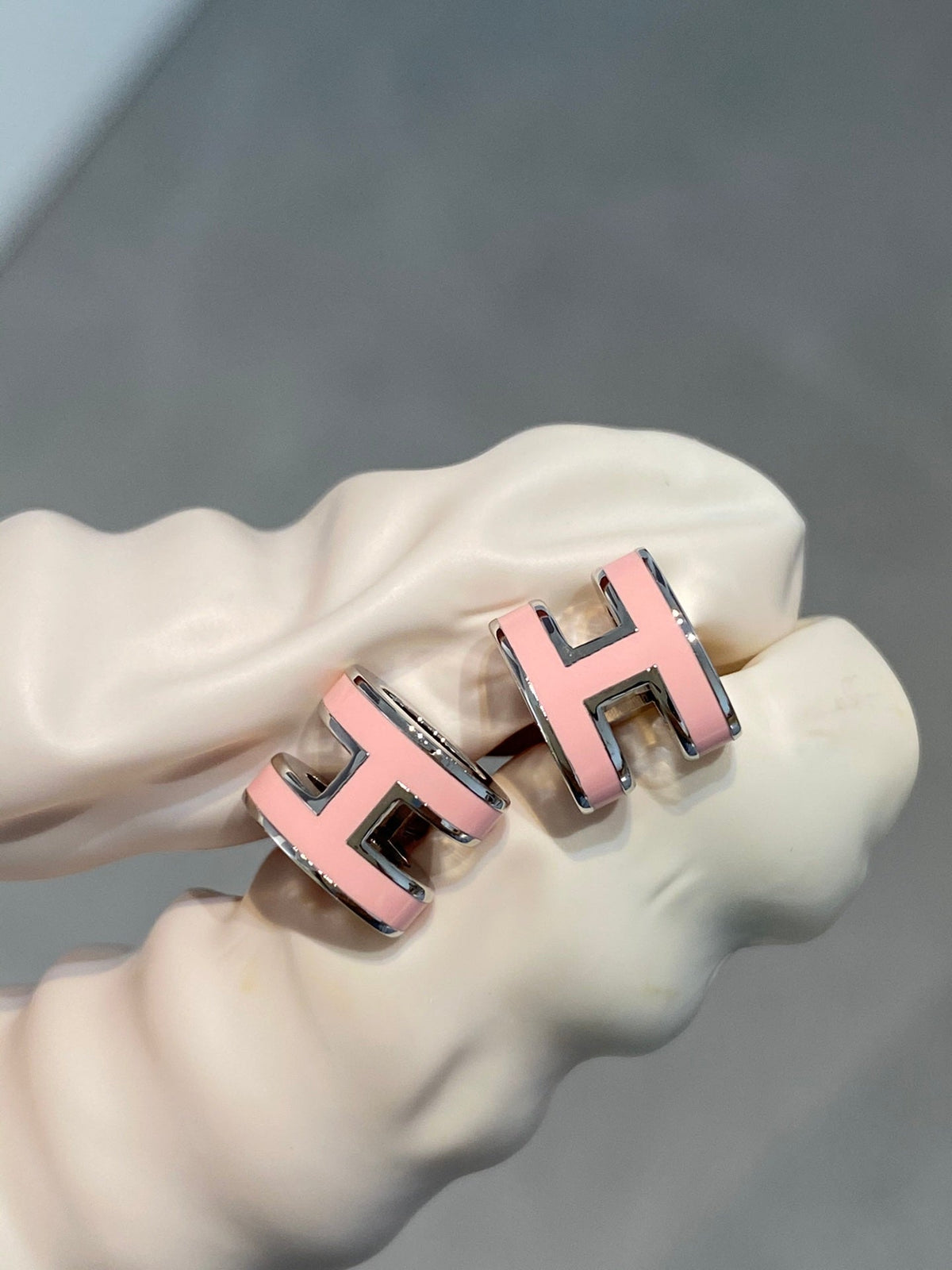 [Super CiCi ]MINI POP H SILVER EARRINGS PINK