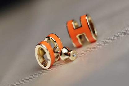 [Super CiCi ]MINI POP H EARRINGS ORANGE