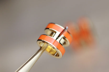 [Super CiCi ]MINI POP H EARRINGS ORANGE
