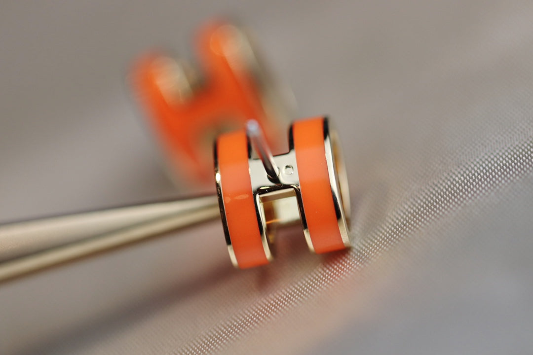 [Super CiCi ]MINI POP H EARRINGS ORANGE