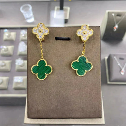 [Super CiCi ]CLOVER  2 MOTIFS  DIAMOND  EARRINGS (MULTIPLE CHOICES?¡ä