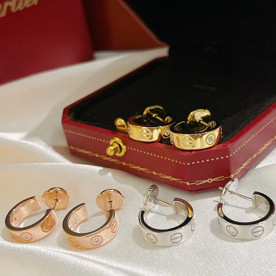 [Super CiCi ]LOVE EARRINGS 5.7MM 2 DIAMONDS
