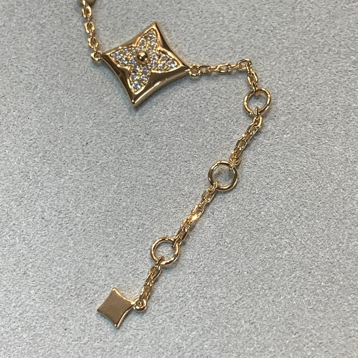 [Super CiCi ]STAR AND SUN 4 MOTIFS GOLD DIAMONDS BRACELET