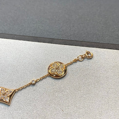 [Super CiCi ]STAR AND SUN 4 MOTIFS GOLD DIAMONDS BRACELET