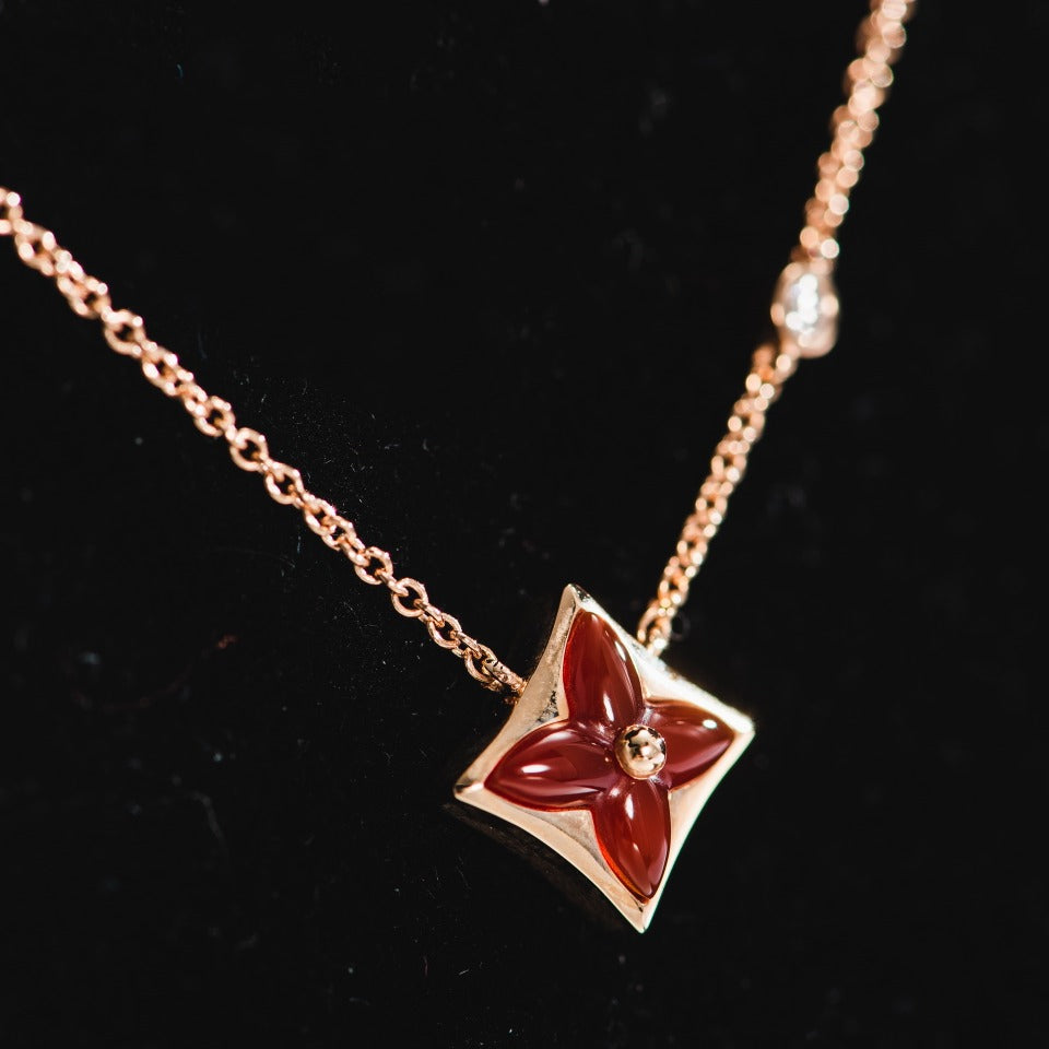 [Super CiCi ]STAR NECKLACE PINK GOLD 1 DIAMOND