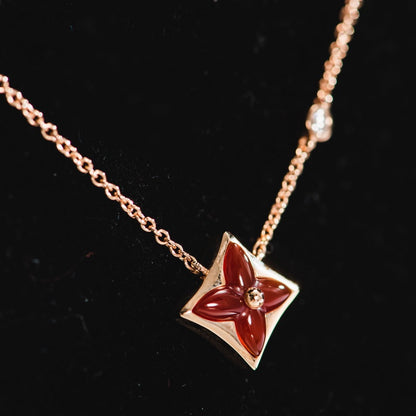 [Super CiCi ]STAR NECKLACE PINK GOLD 1 DIAMOND