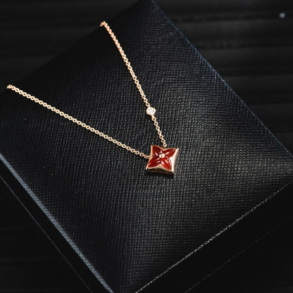 [Super CiCi ]STAR NECKLACE PINK GOLD 1 DIAMOND