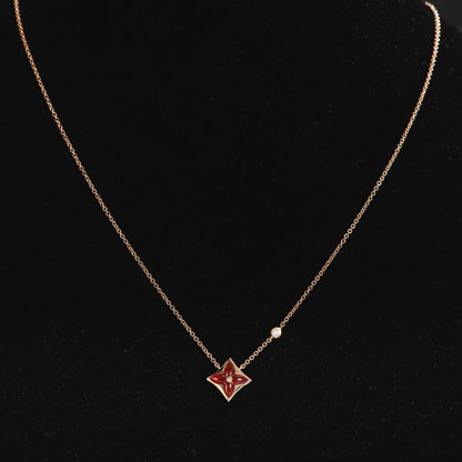 [Super CiCi ]STAR NECKLACE PINK GOLD 1 DIAMOND