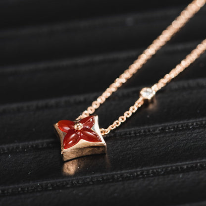 [Super CiCi ]STAR NECKLACE PINK GOLD 1 DIAMOND