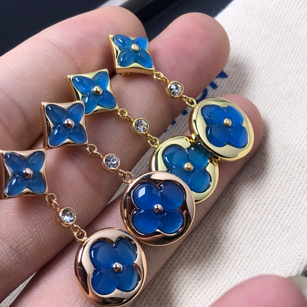 [Super CiCi ]STAR AND SUN AGATE DIAMOND EARRINGS