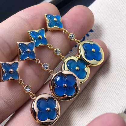 [Super CiCi ]STAR AND SUN AGATE DIAMOND EARRINGS