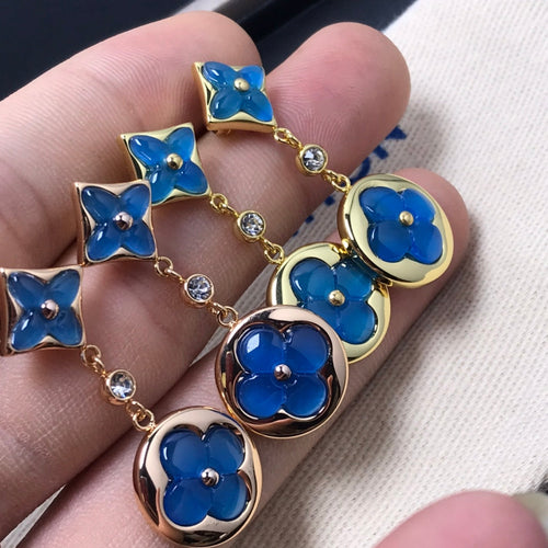 [Super CiCi ]STAR AND SUN AGATE DIAMOND EARRINGS