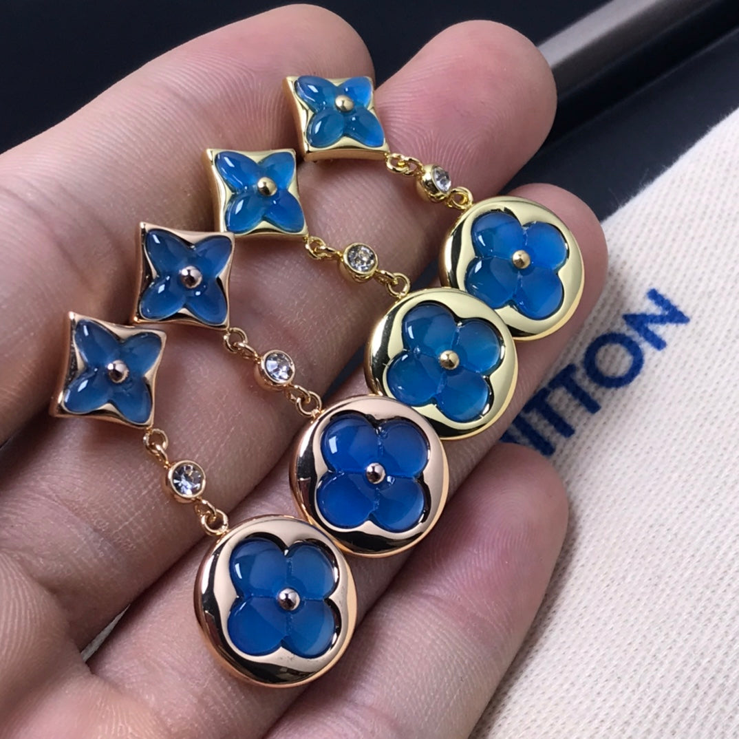 [Super CiCi ]STAR AND SUN AGATE DIAMOND EARRINGS