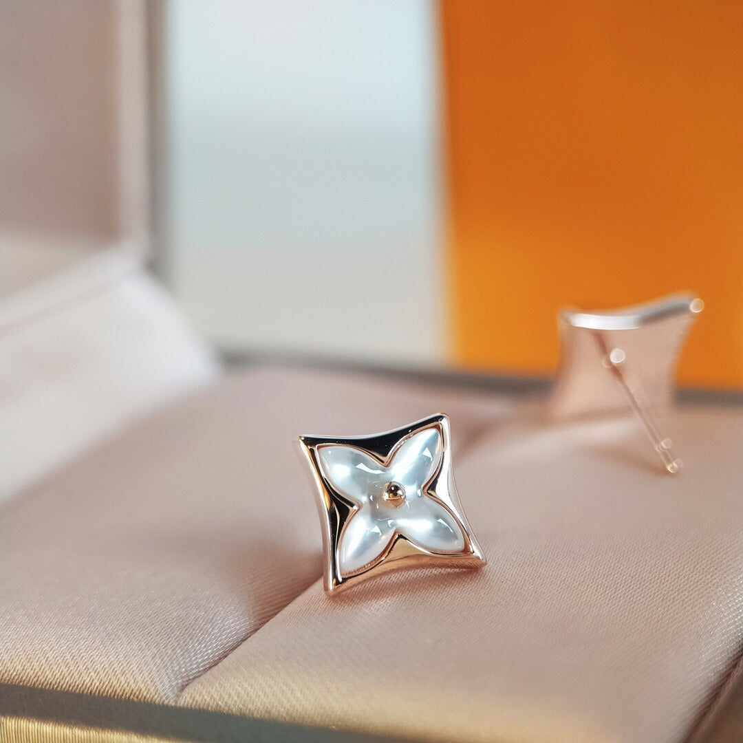 [Super CiCi ]STAR MOP PINK GOLD EARRINGS