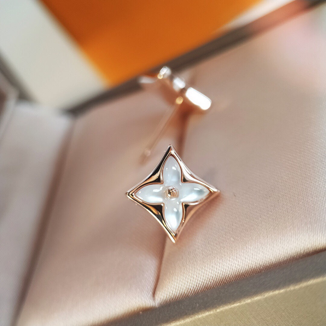 [Super CiCi ]STAR MOP PINK GOLD EARRINGS