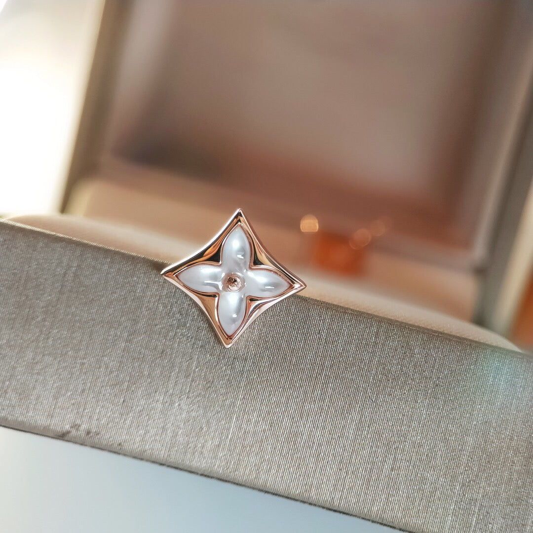 [Super CiCi ]STAR MOP PINK GOLD EARRINGS