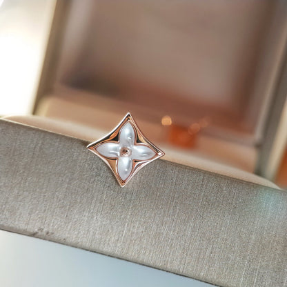 [Super CiCi ]STAR MOP PINK GOLD EARRINGS