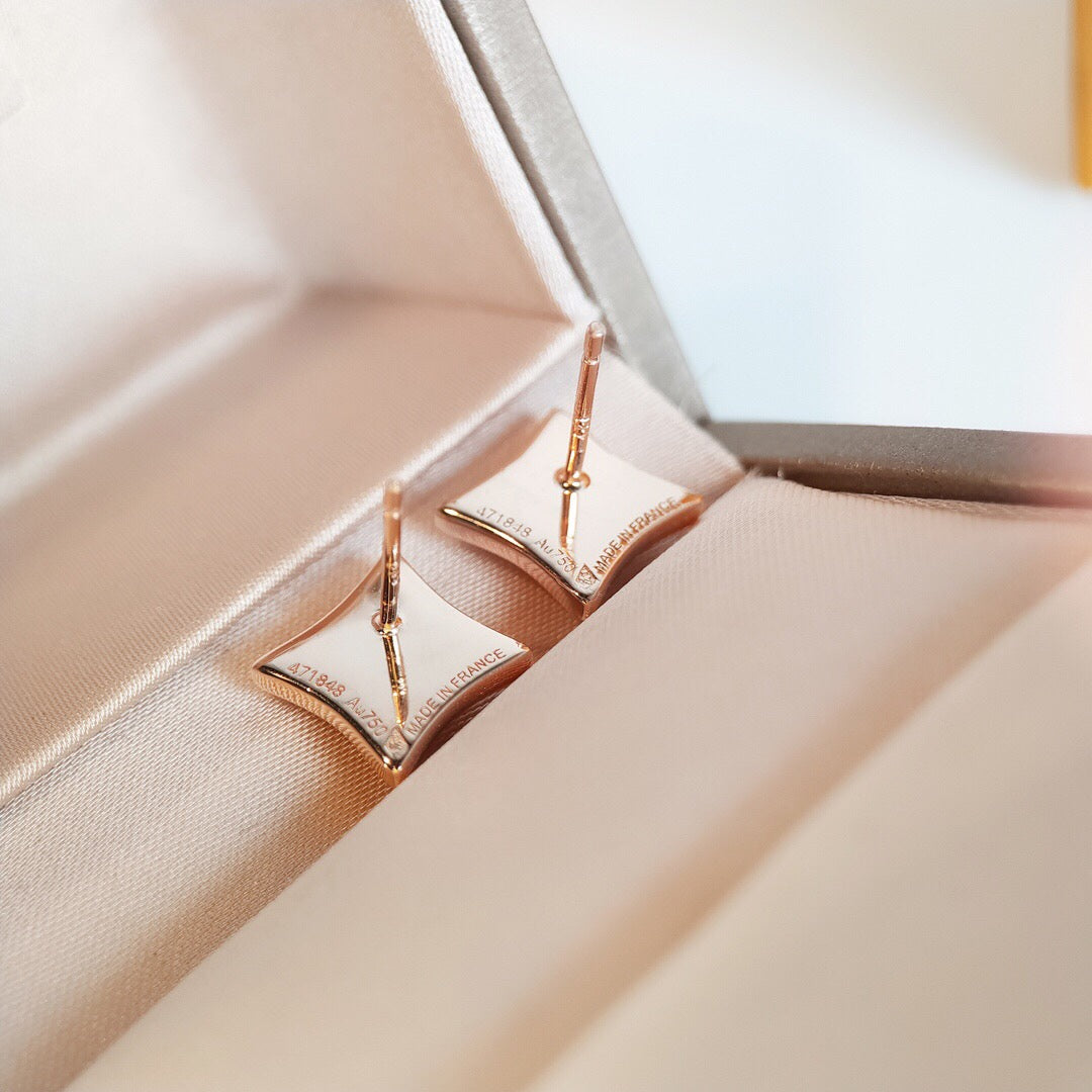 [Super CiCi ]STAR MOP PINK GOLD EARRINGS