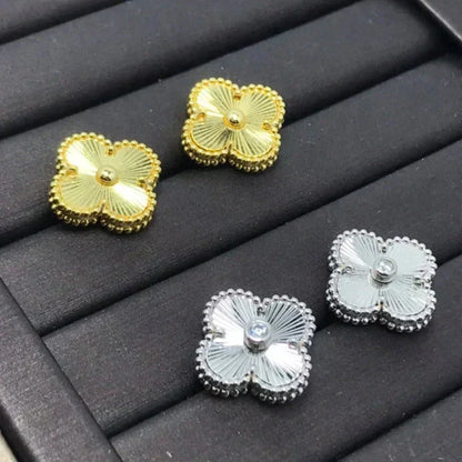 [Super CiCi ]CLOVER MINI 9.5MM LASER EARRINGS