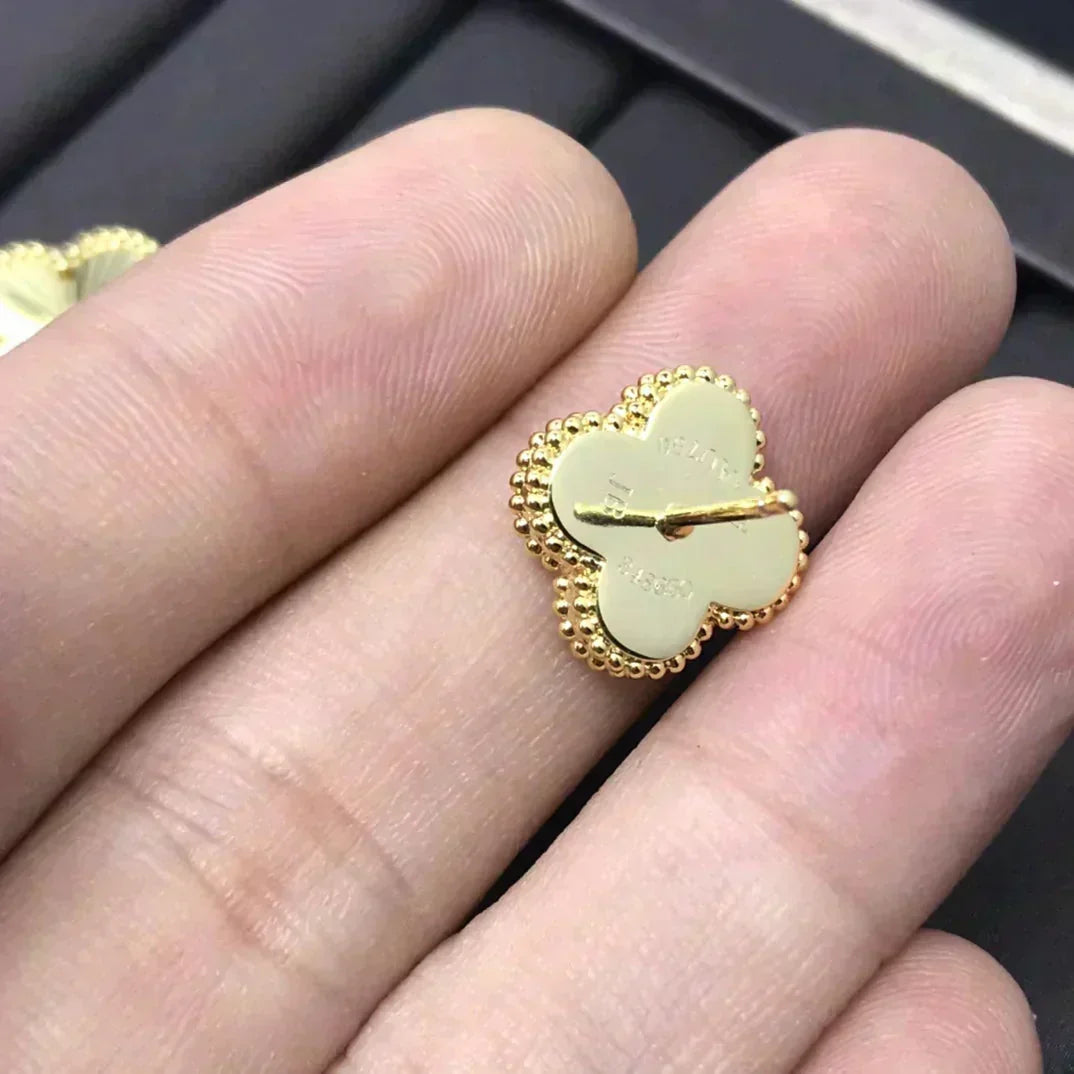 [Super CiCi ]CLOVER MINI 9.5MM LASER EARRINGS