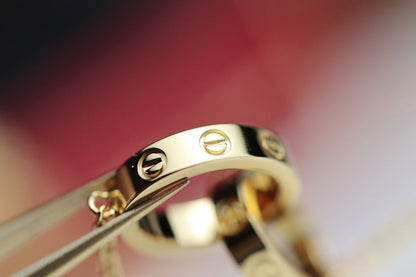 [Super CiCi ]LOVE NECKLACE DOUBLE RING GOLD